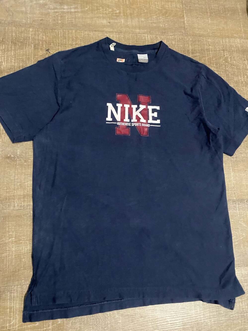 Vintage Y2K Nike Authentic Sports Brand Navy Blue T-Shirt Size XL